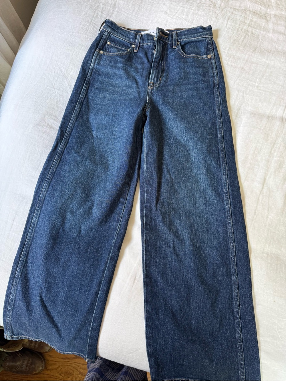 Apiece Apart Dark Blue Wide-Leg High-Rise Jeans - Picture 3 of 7